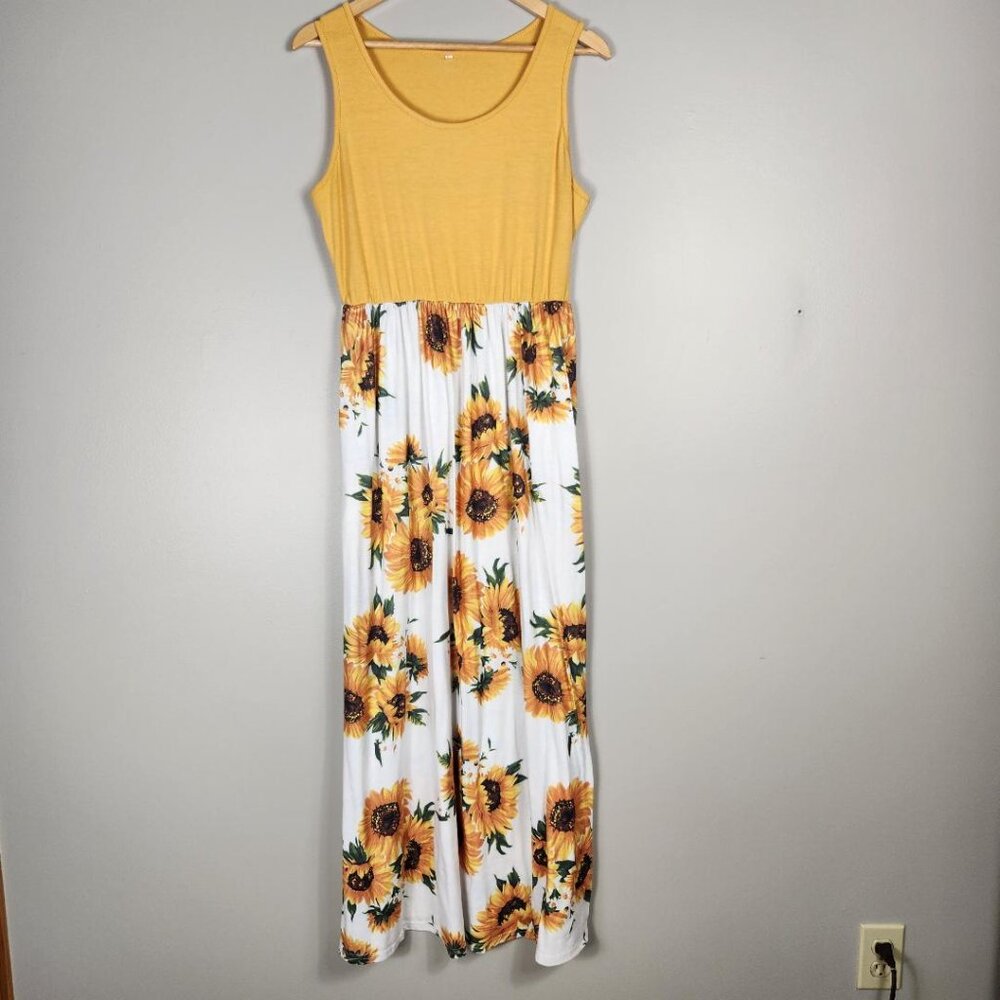 Woman's Sunflower Maxi Dress From Mommy & Me Set - Picture 2 of 8